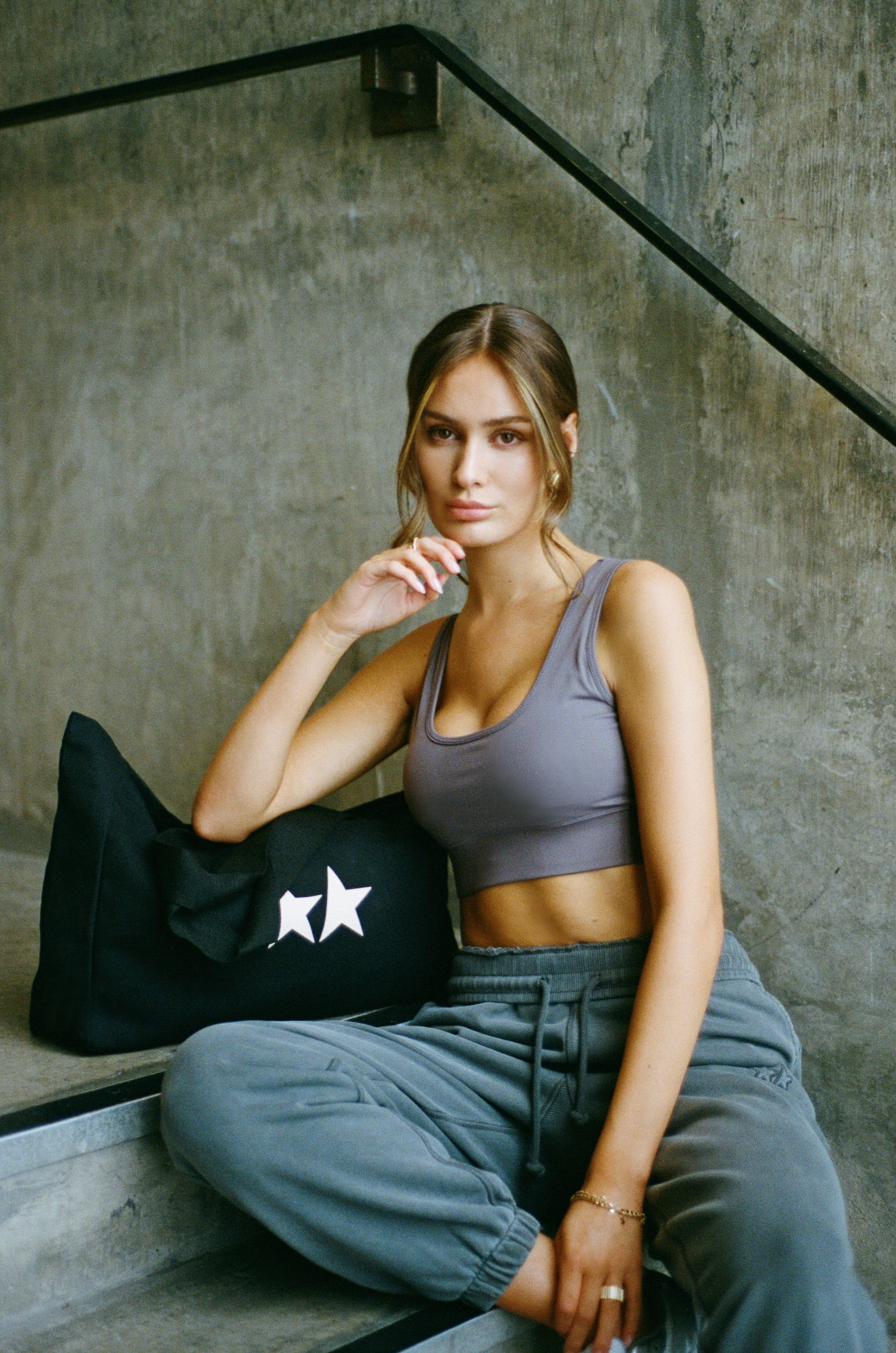 Twin Star Tote Bag / Black